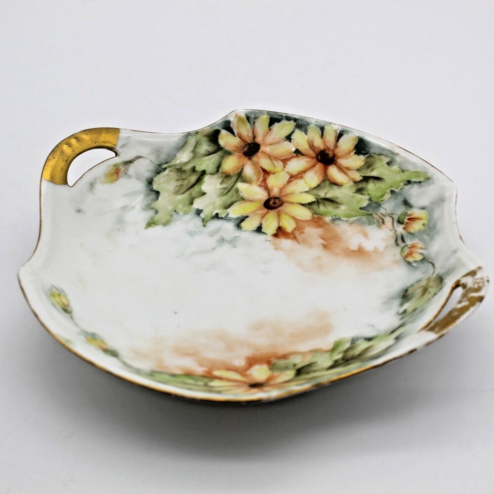 Vintage Hand Painted Bon Bon Trinket Dish RS Germany Artist Signed C Watson 1914